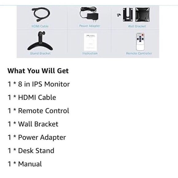 DCORN - 🎉HPX6 🎉 NWT - 8” HD82 Color Monitor- Metal Frame/1280 x 720/ Boxed - Picture 12 of 16